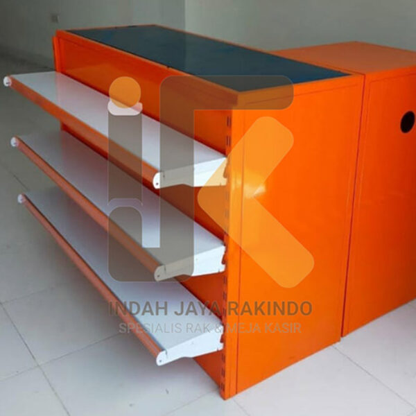 Meja Kasir Alfa + Shelving 3 Susun